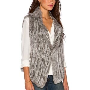 Joie Real Rabbit Fur "Andoni" Vest Womens Size Small